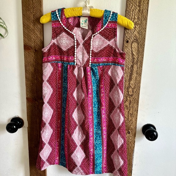Lily Bleu Boutique Boho Sleeveless Mixed Media Tassel Girls 12 Dress - Picture 9 of 15